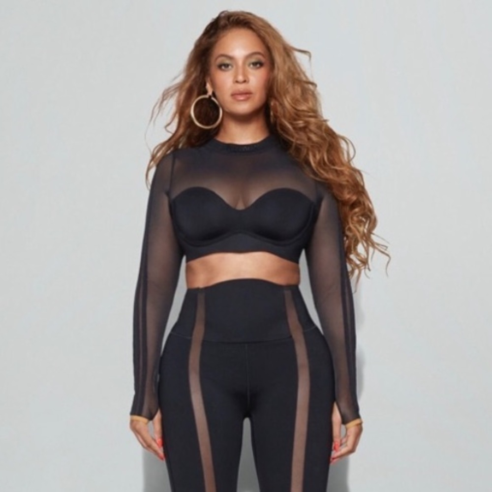 Adidas x Ivy Park Long Sleeve Mesh Crop Top